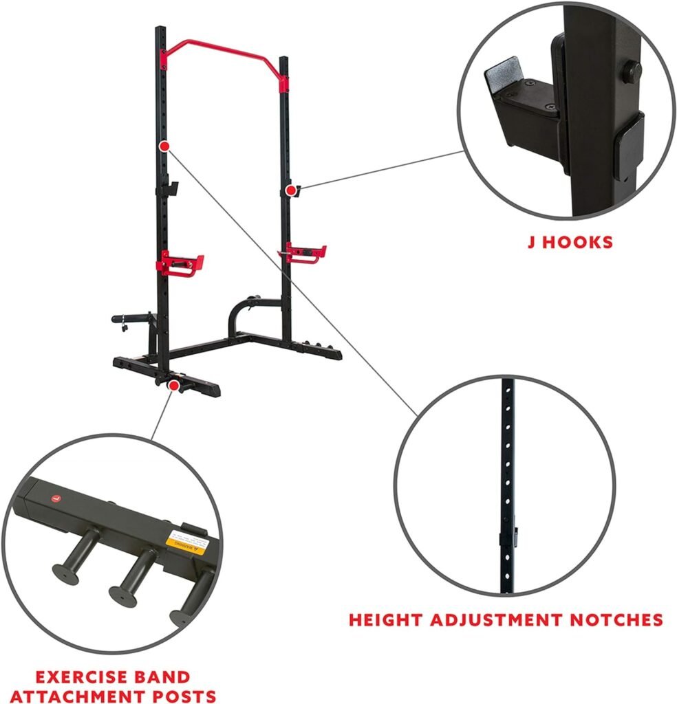 Sunny Health  Fitness Power Zone Squat Stand Power Rack, Power Cage