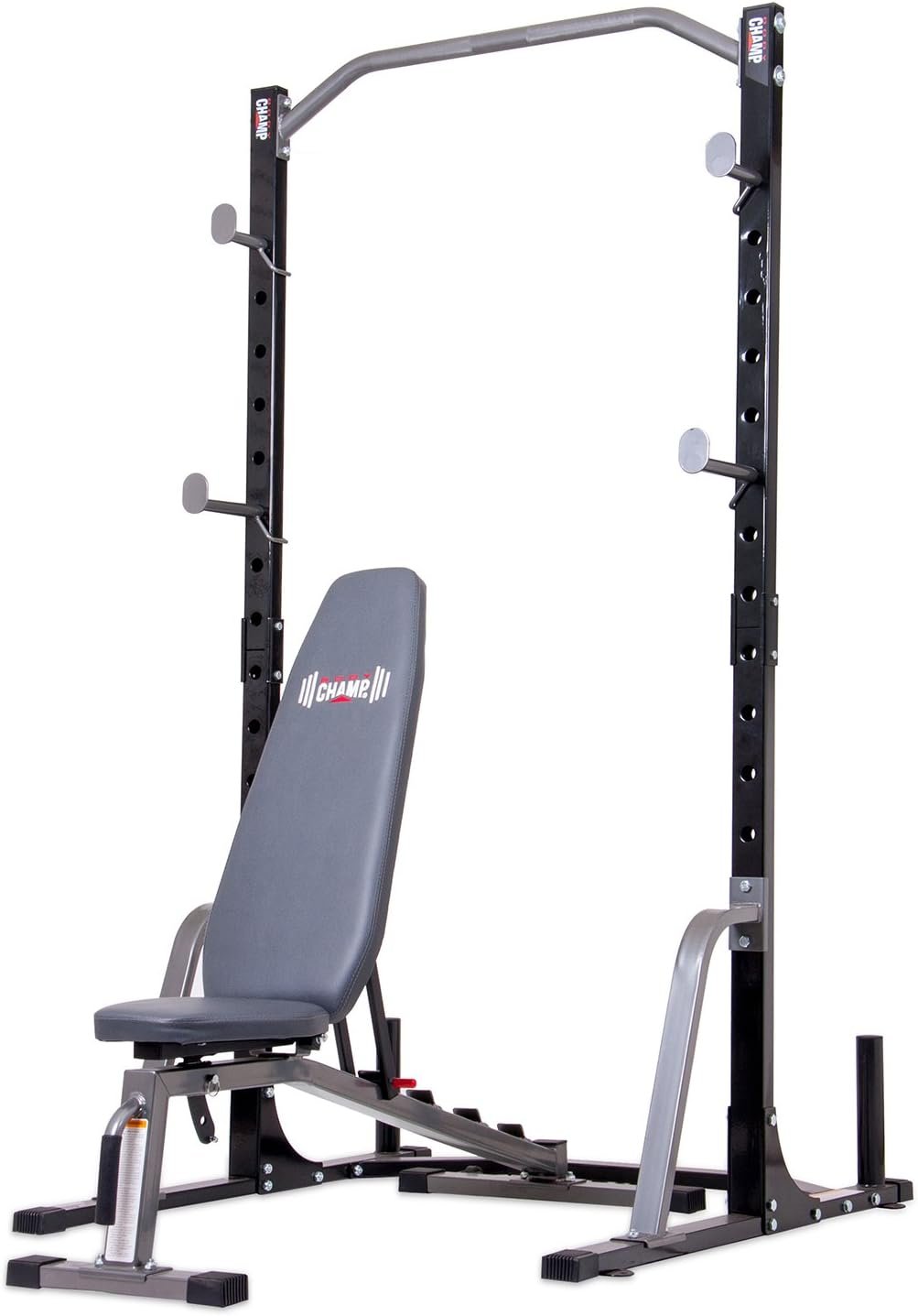 Body Champ Launch Bench Set with 2-Piece Power Rack, Home Fitness Equipment