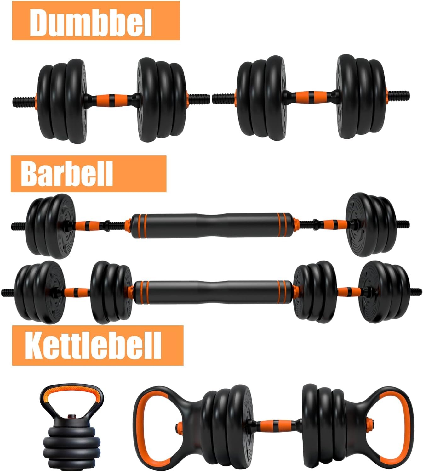 CANMALCHI Adjustable Dumbbells Weights Set 20lbs/33lbs/44lbs for Indoor Workout Dumbbell Weight Barbell Perfect for Bodybuilding Fitness Lifting Training Home Gym Equipment