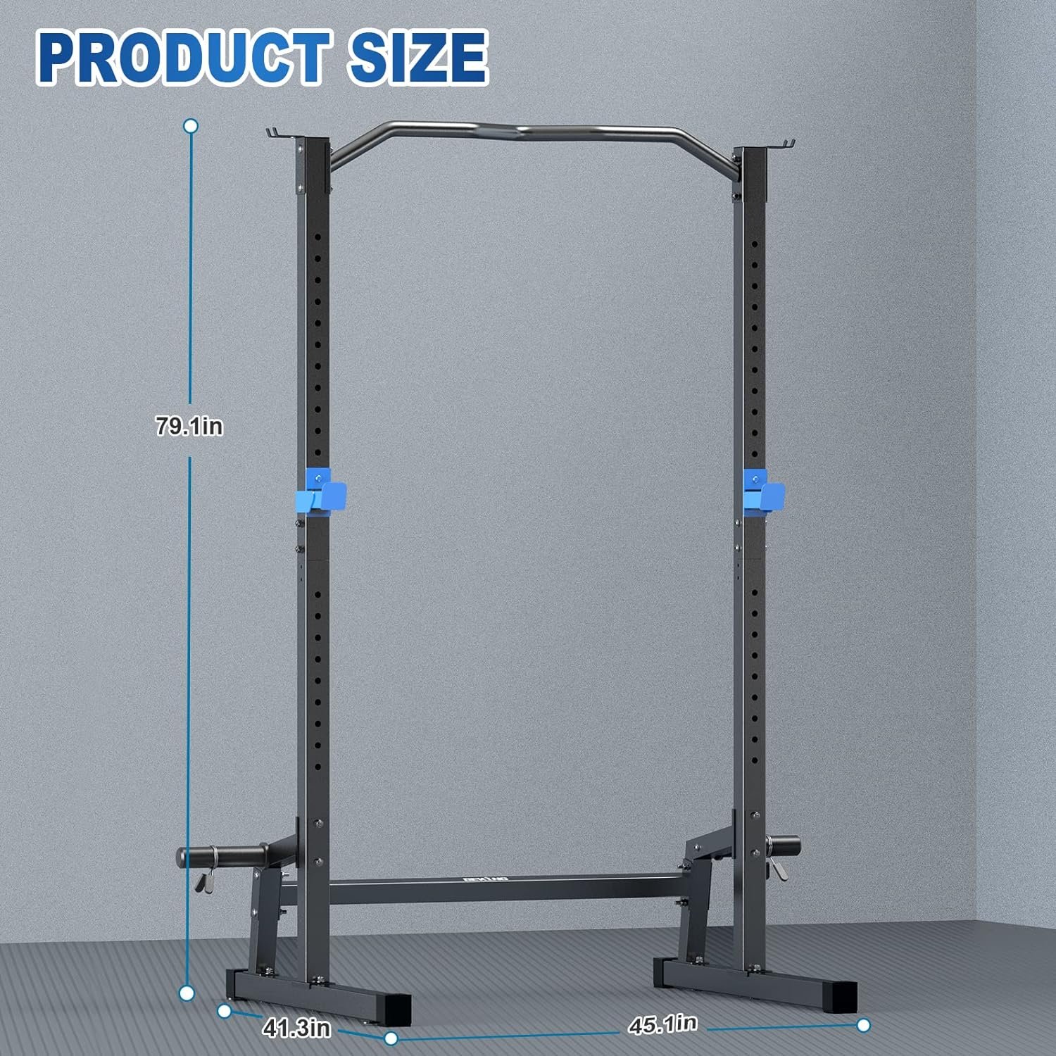 BEKING Power Rack Squat Rack Cage with Pull Up Bar,Adjustable Power Cage Exercise Squat Stand with Barbell Rack Weight Plate Storage,Strength Training Workout Station for Home Gym Fitness