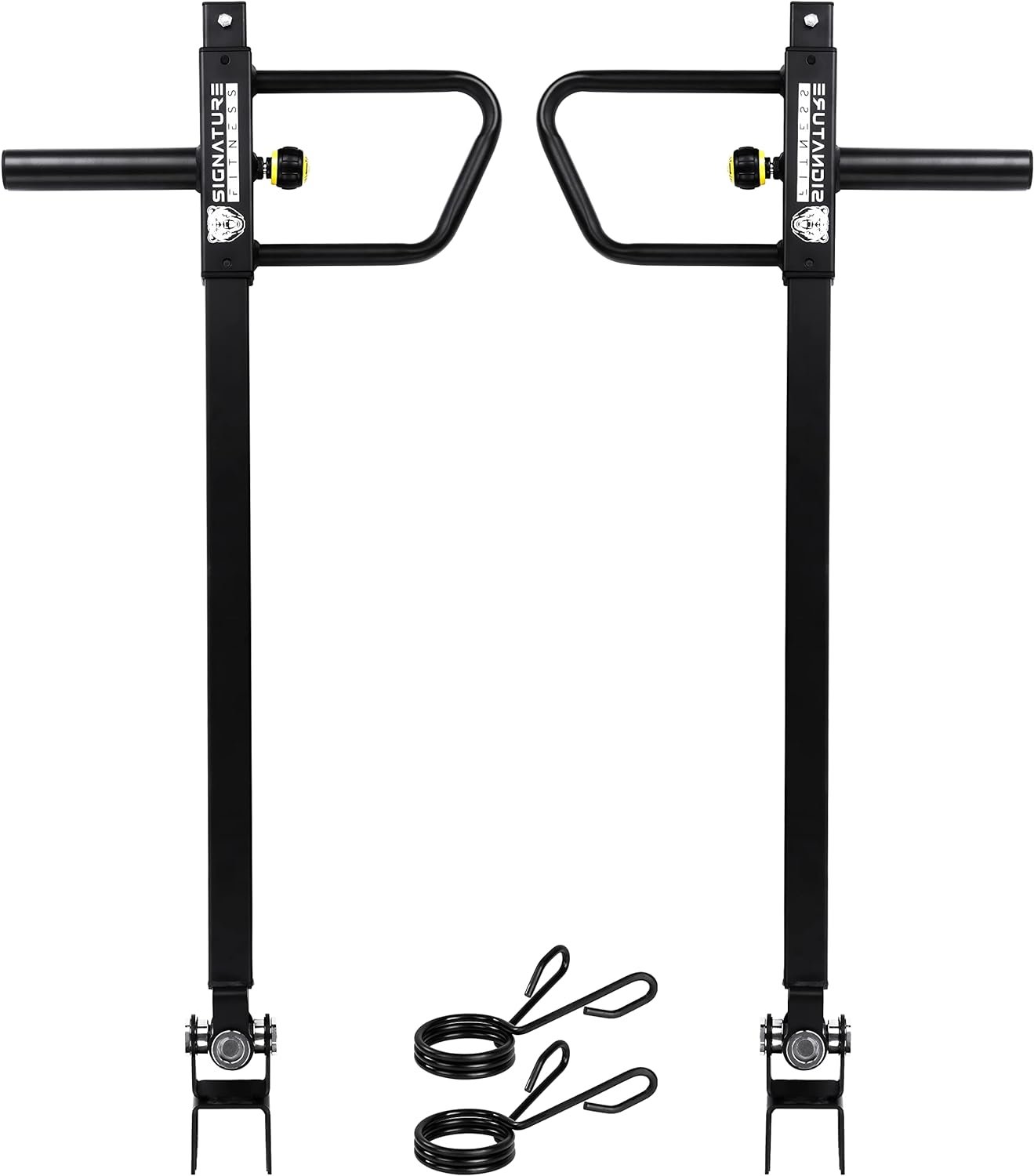 Signature Fitness Adjustable Lever Arms, Rated 600 LB Per Arm, Fits 2 x 2, 3 x 2, 3 x 3 Racks, Black, Pair